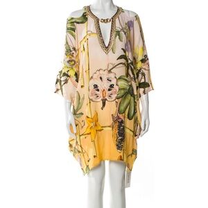 Camilla Pink & Gold Embellished V-Neck Tunic